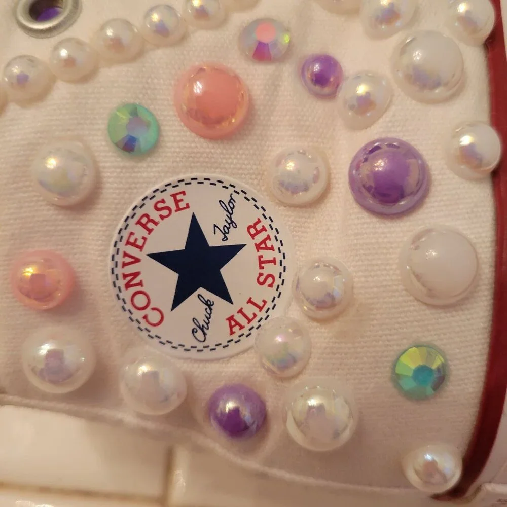 Custom Converse Unicorn Beaded‎ Shoes Infant 9 Embroidered Bling Glam Gift